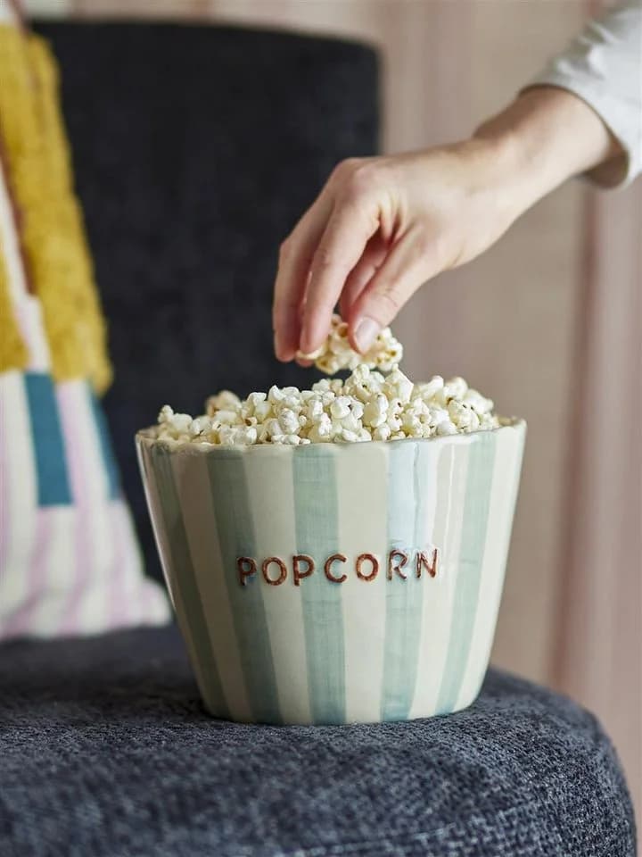 Bloomingville Snackschale POPCORN blau/orange Steinzeug