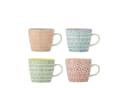 Bloomingville 4er Becher Set Steingut Floral Bunt Handbemalt Bild 2