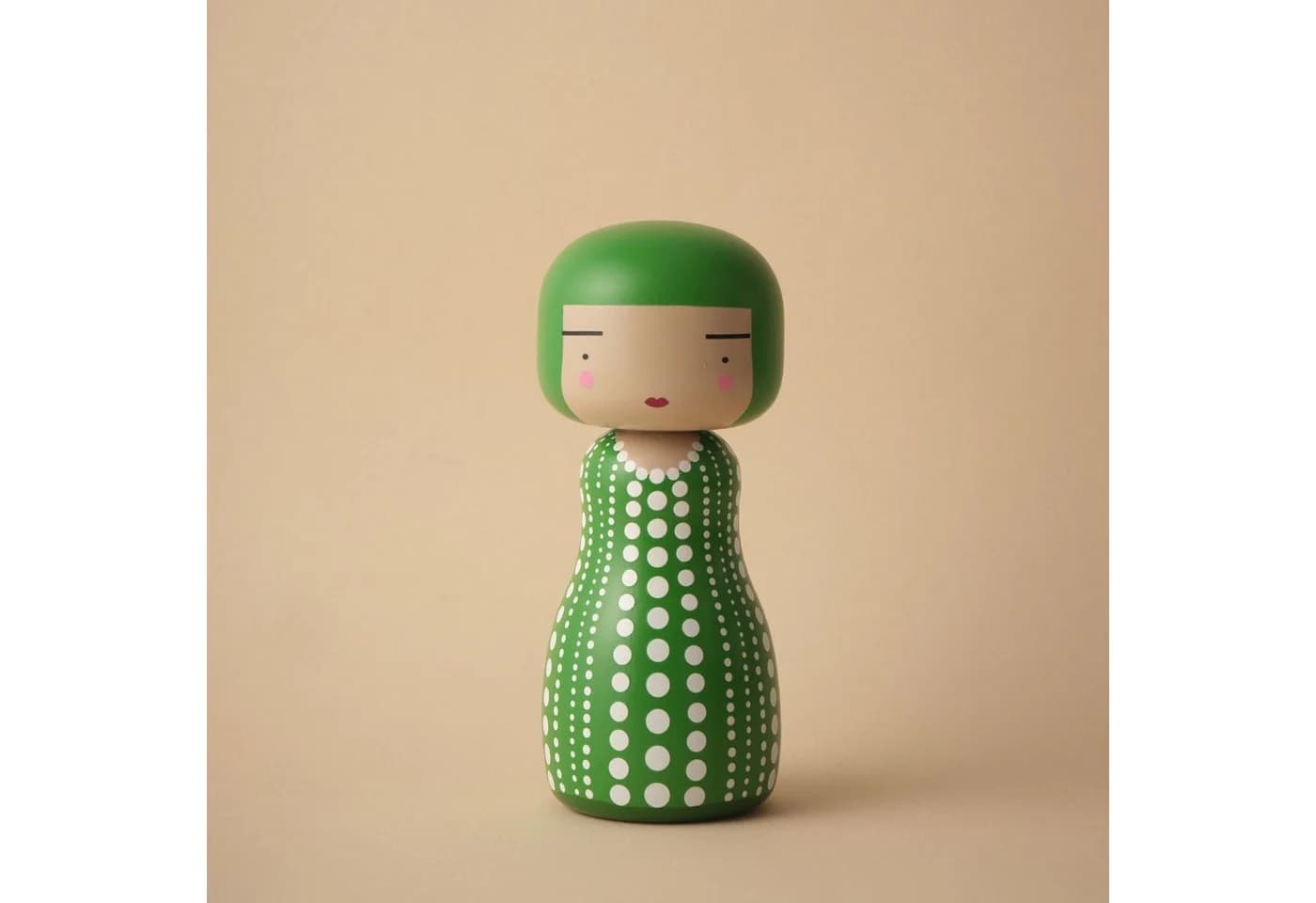 Lucie Kaas Kokeshi Doll Dot Green Dekofigur Limitierte Auflage