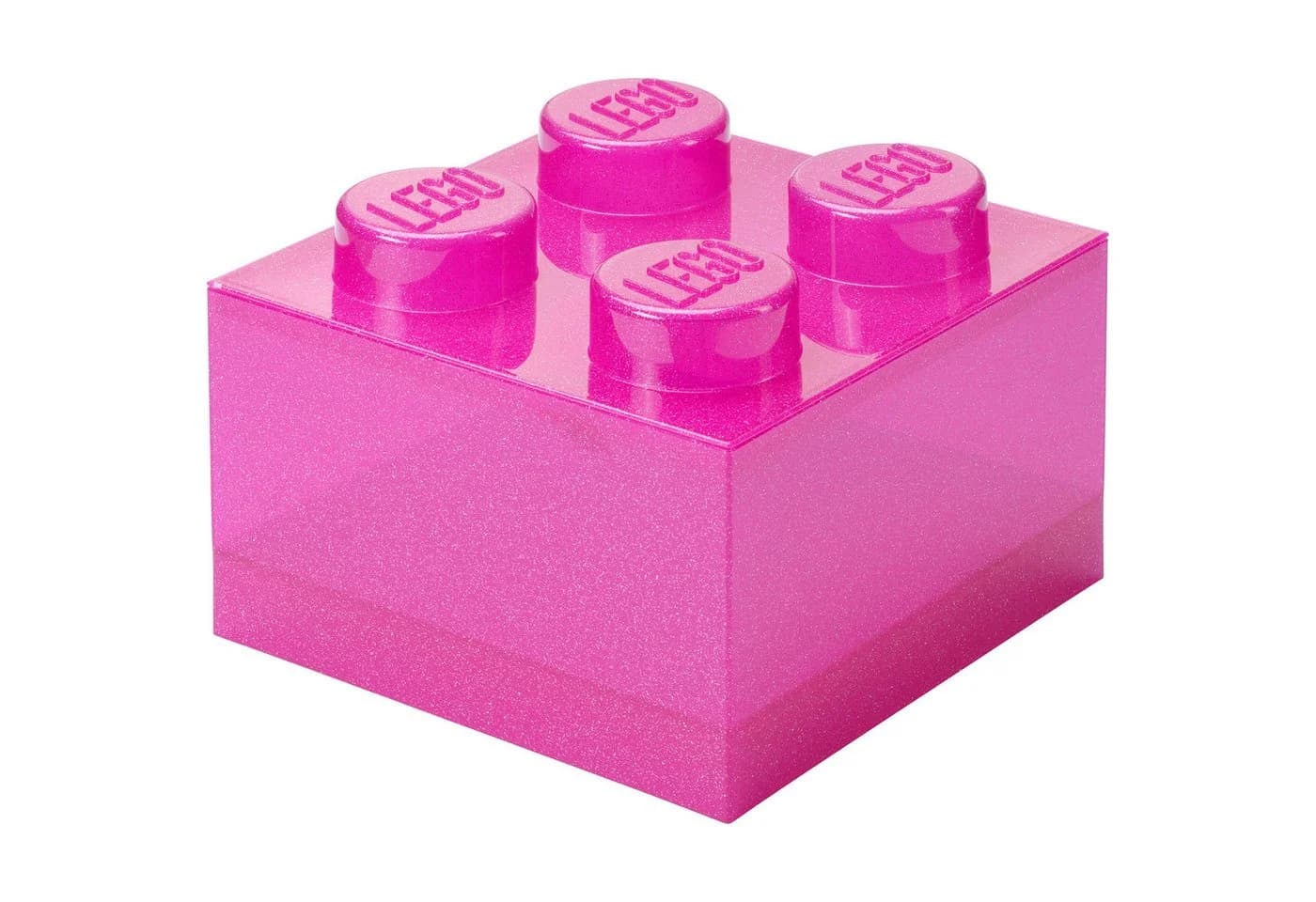 LEGO Storage Brick 4 Top Lid Glitter Aufbewahrungsbox Pink/Transparent - Bild 2