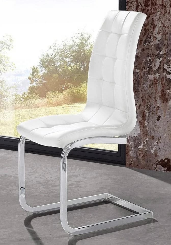 OTTO HOME Freischwinger Lola Weiß Kunstleder 2er Set