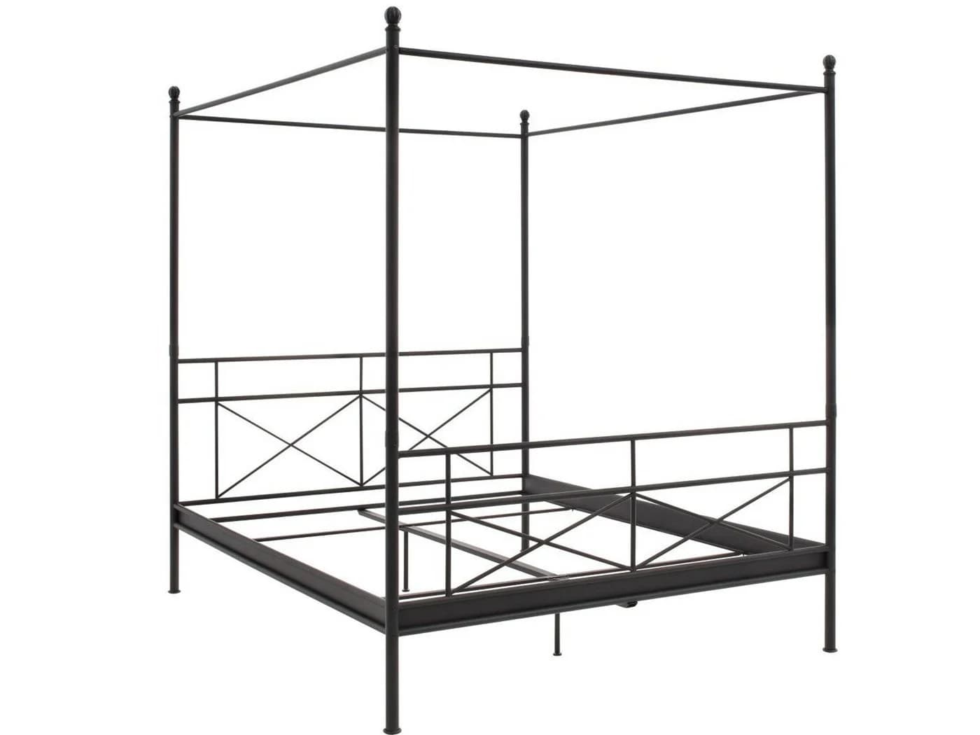 loft24 Himmelbett Tanja Metallbett Landhausstil Schwarz 180x200 cm - Bild 2