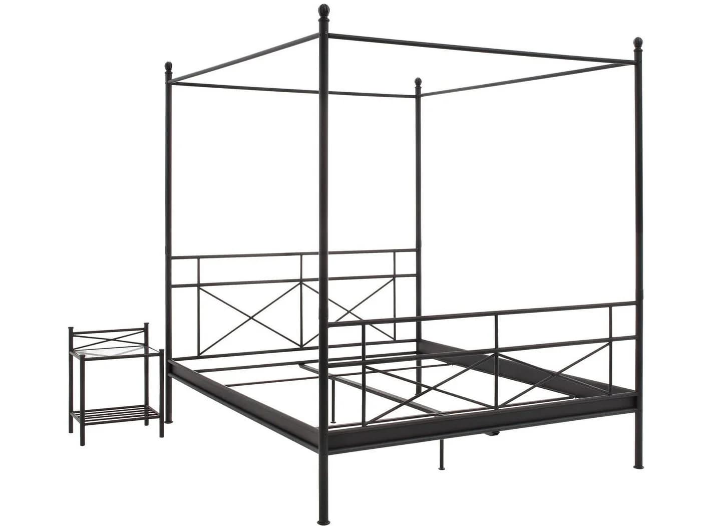 loft24 Himmelbett Tanja Metallbett Landhausstil Schwarz 180x200 cm - Bild 3