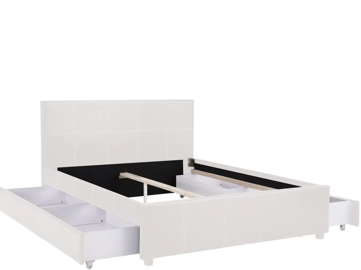 loft24 Bettschubkasten Margit 190 cm cremeweiß Kunstleder - Bild 3