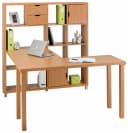 loft24 Regal-Schreibtisch Kiera Beige Modernes Design Bild 2