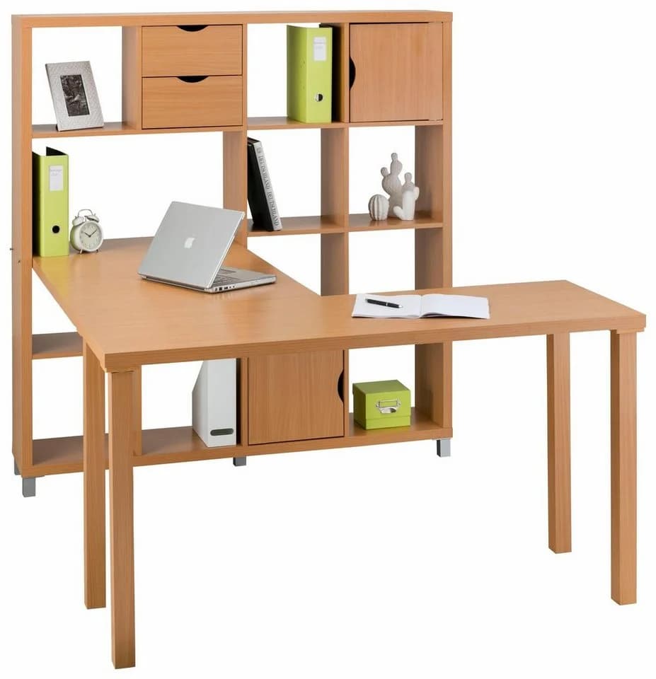 loft24 Regal-Schreibtisch Kiera Beige Modernes Design - Bild 2