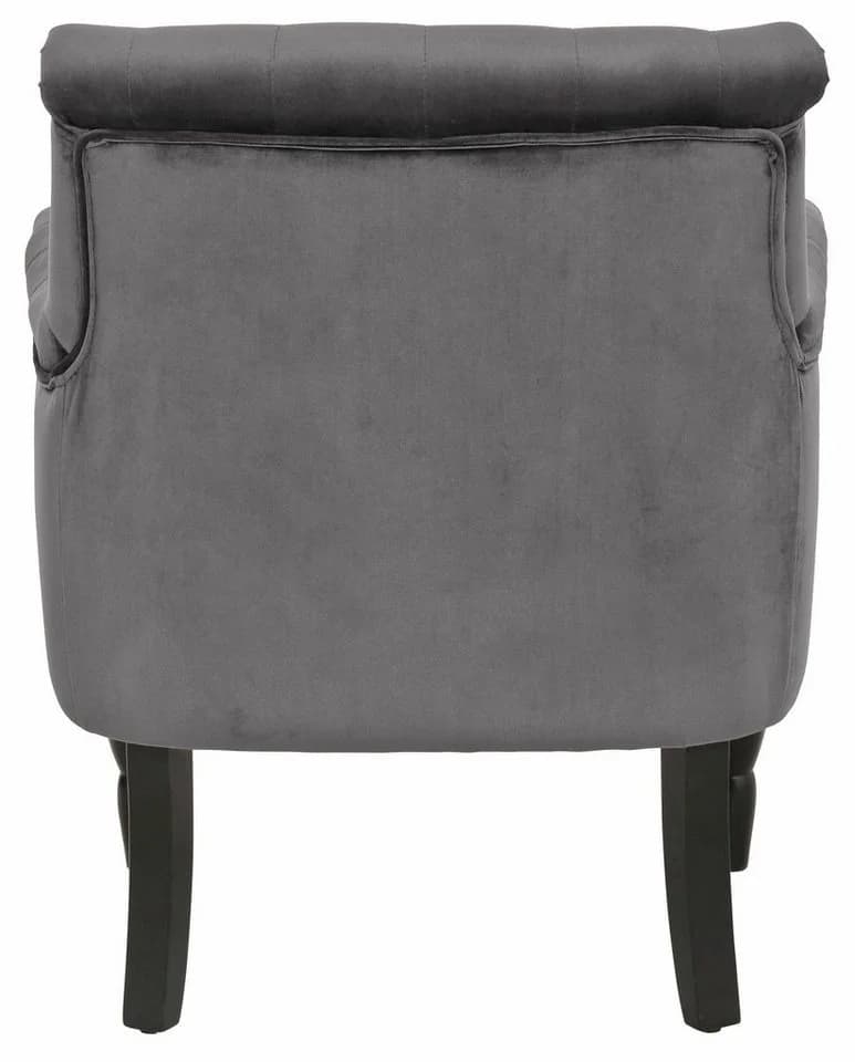 loft24 Sessel Amanda Grau Samtvelours Polstersessel mit Armlehnen - Bild 3