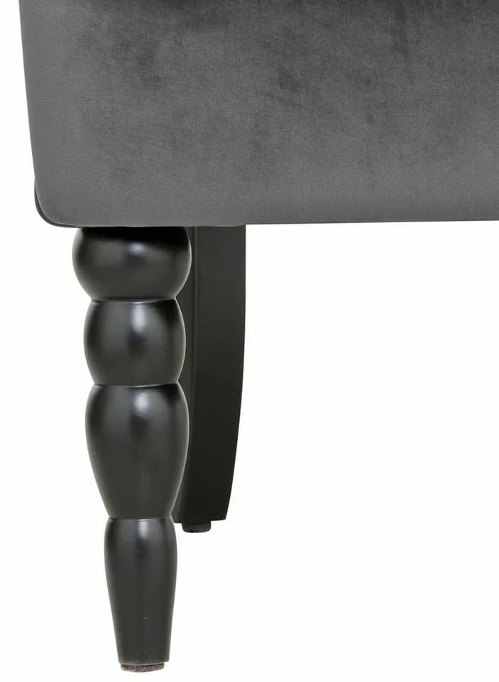 loft24 Sessel Amanda Grau Samtvelours Polstersessel mit Armlehnen - Bild 5