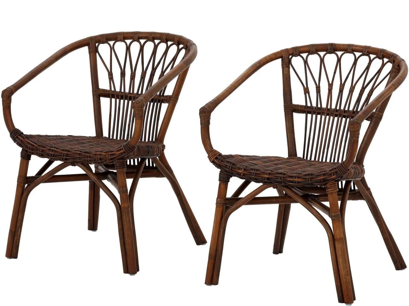 loft24 Rattanstuhl Kello 2er-Set Rattangeflecht maritim