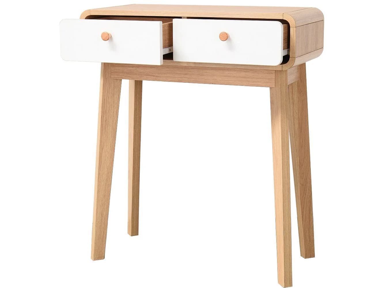 loft24 Konsolentisch Caitlin Beige 2 Schubladen Skandinavisches Design - Bild 3