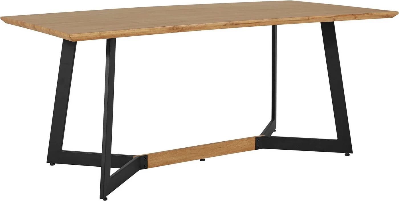 loft24 Esstisch Wendy rechteckig Eicheoptik schwarz