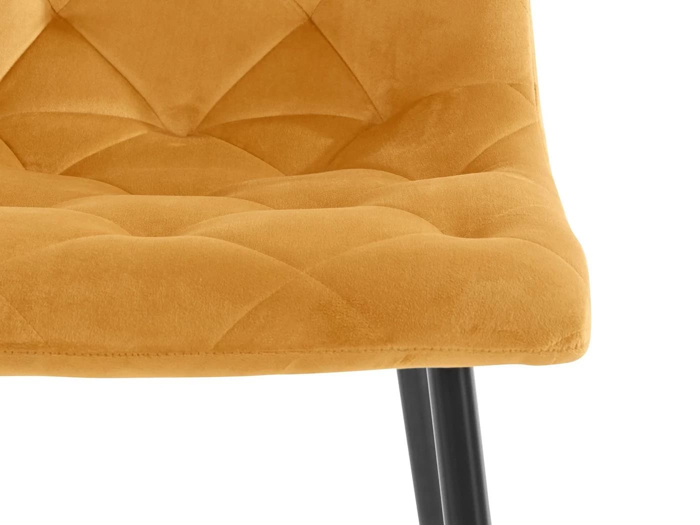 loft24 Esszimmerstuhl Lilith 2er-Set Samtoptik Steppung Anthrazit/Senf - Bild 5