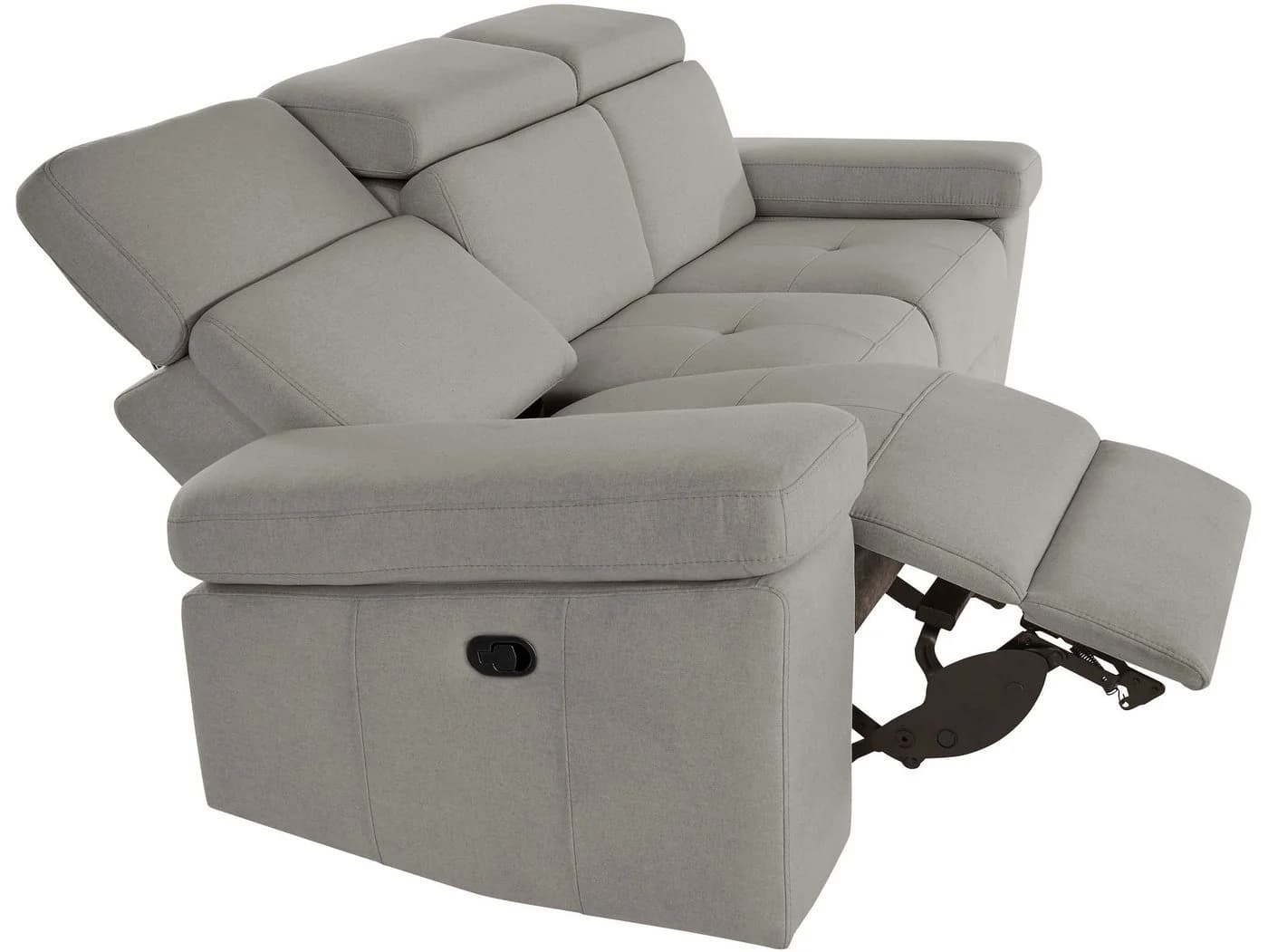 loft24 Relaxsofa 3-Sitzer Richard Grau Stoff - Bild 5