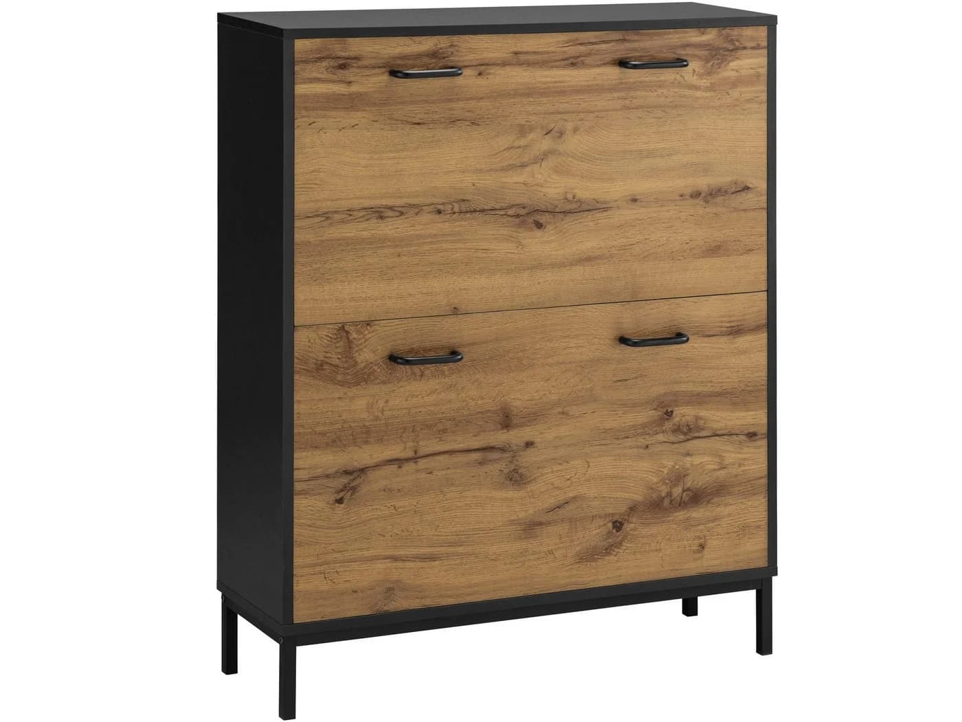 loft24 Schuhkipper Rocky - Schuhschrank Eiche Schwarz - Bild 2