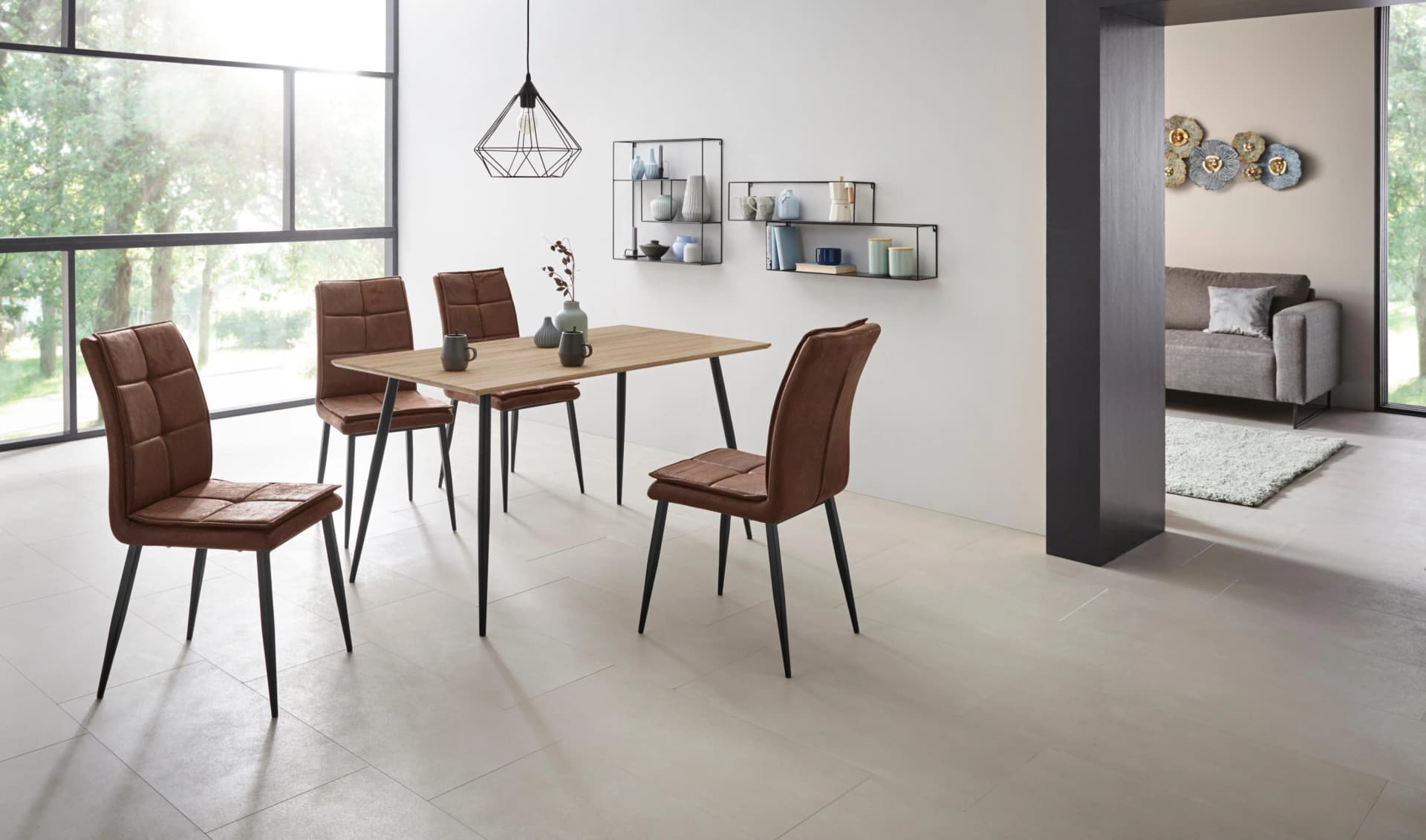 OTTO HOME Essgruppe Dino + Lima 5-tlg. Braun/Schwarz Eiche-Optik