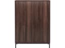 loft24 Hochschrank Cecilie Highboard mit geriffelten Fronten Metallgestell Braun Bild 1