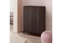 loft24 Hochschrank Cecilie Highboard mit geriffelten Fronten Metallgestell Braun Bild 2