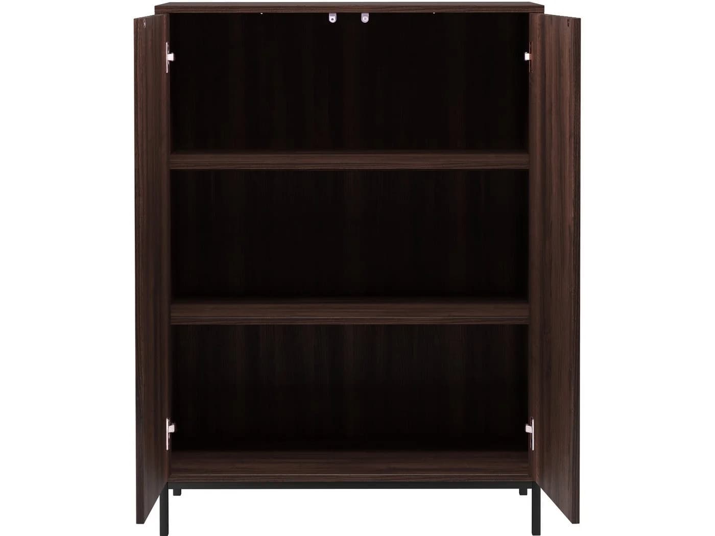 loft24 Hochschrank Cecilie Highboard mit geriffelten Fronten Metallgestell Braun - Bild 3