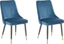 loft24 Esszimmerstuhl Inge 2er-Set Blau Samt Metallgestell Bild 2