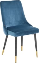 loft24 Esszimmerstuhl Inge 2er-Set Blau Samt Metallgestell Bild 4