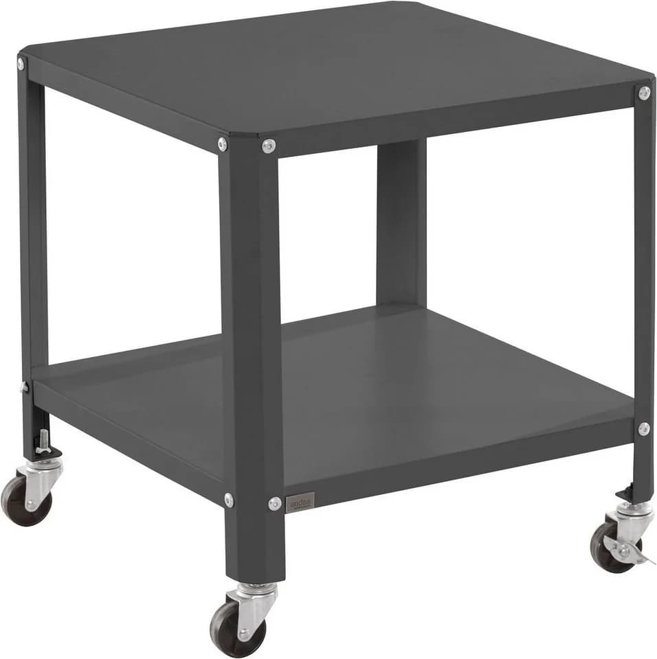 loft24 Beistelltisch Phoebe Schwarz Metall mit Rollen Industrial - Bild 2