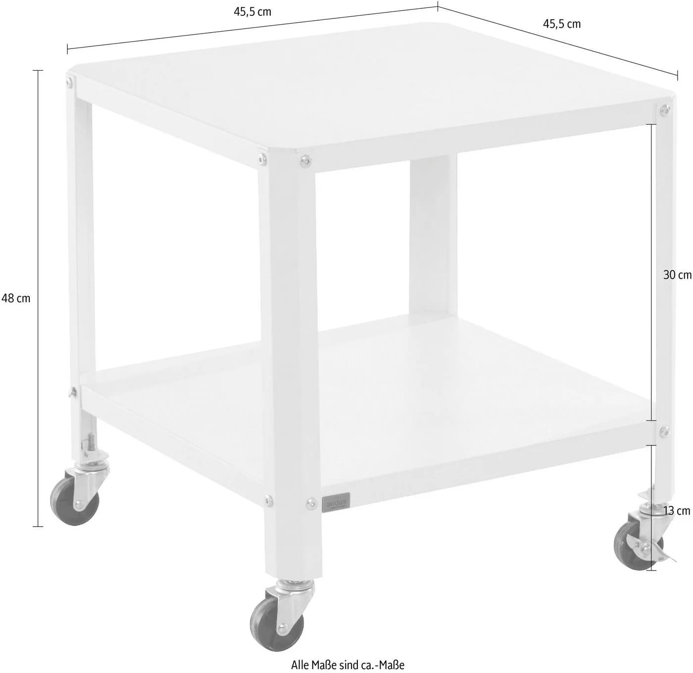 loft24 Beistelltisch Phoebe Schwarz Metall mit Rollen Industrial - Bild 5