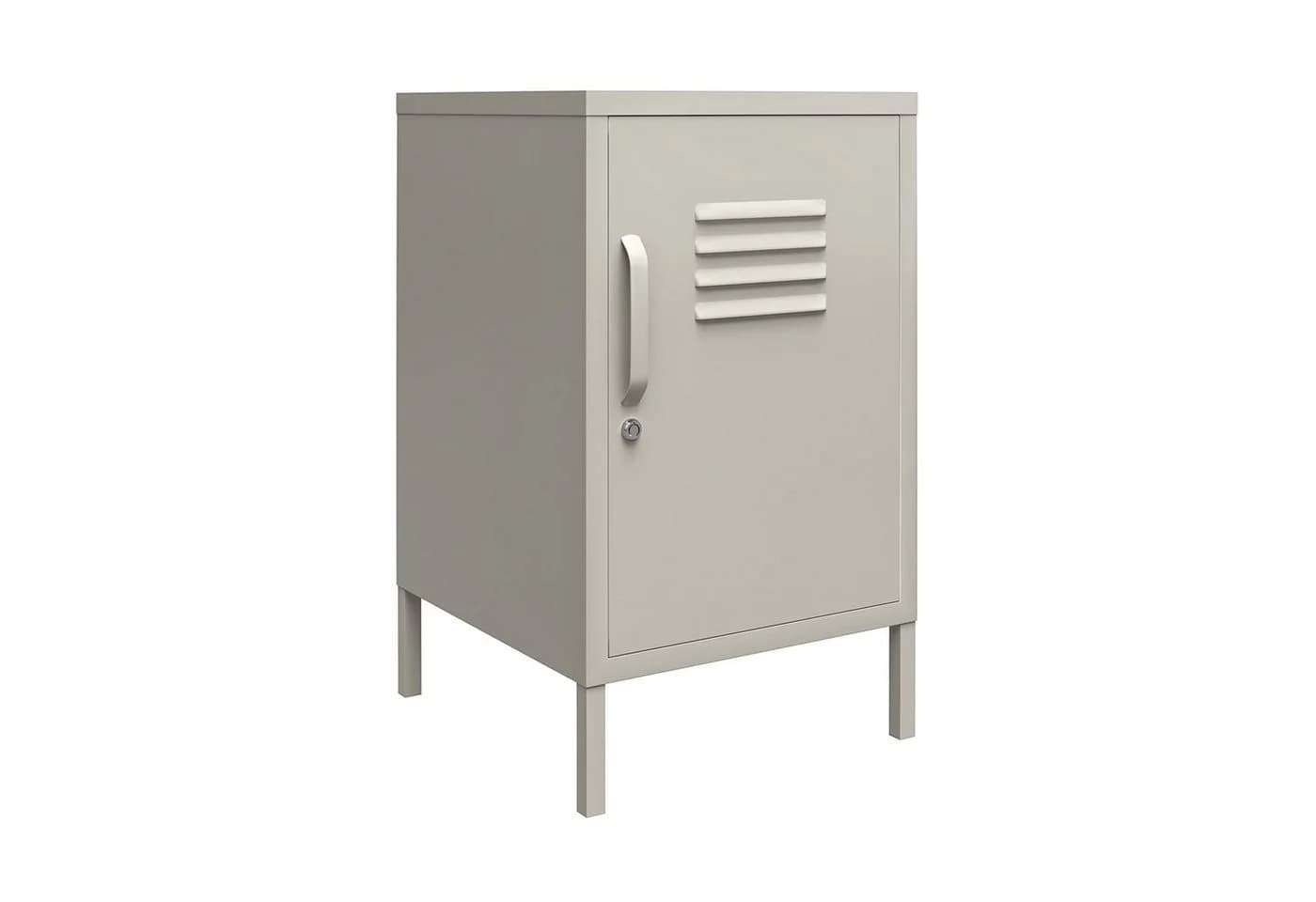 loft24 Nachtschrank Bradford Grau Metall Retro Look - Bild 2