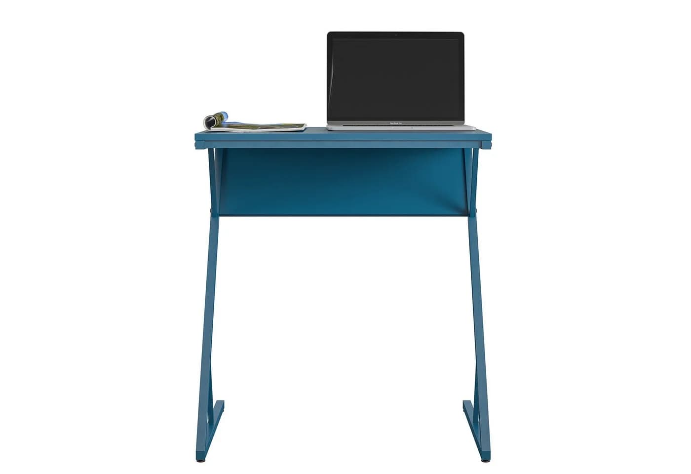 loft24 Schreibtisch mit Metallgestell und Regal blau - Bild 4