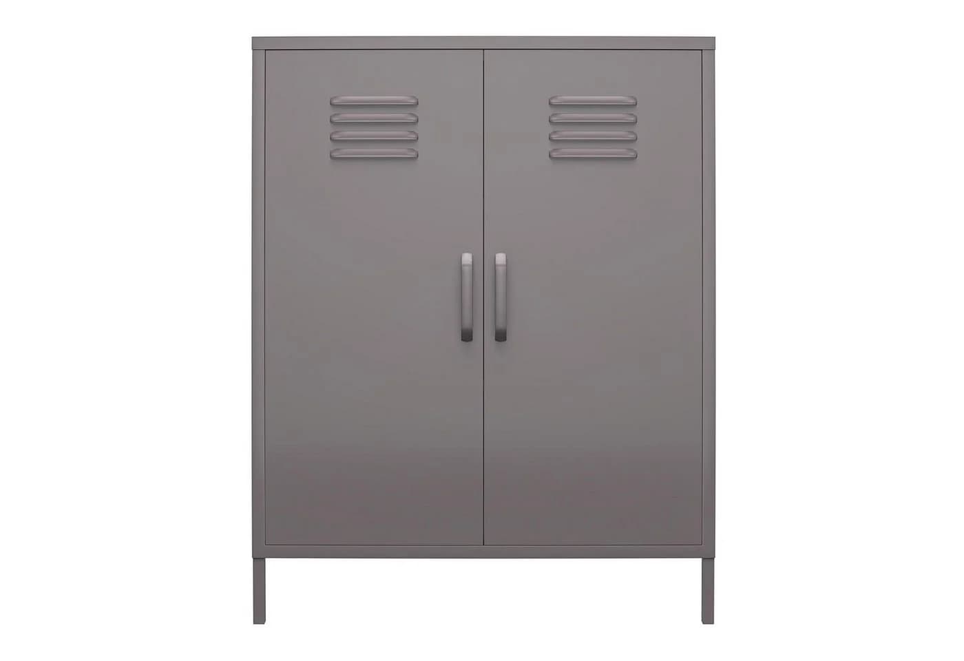 loft24 Mehrzweckschrank Bradford Grau Metall 2 Türen