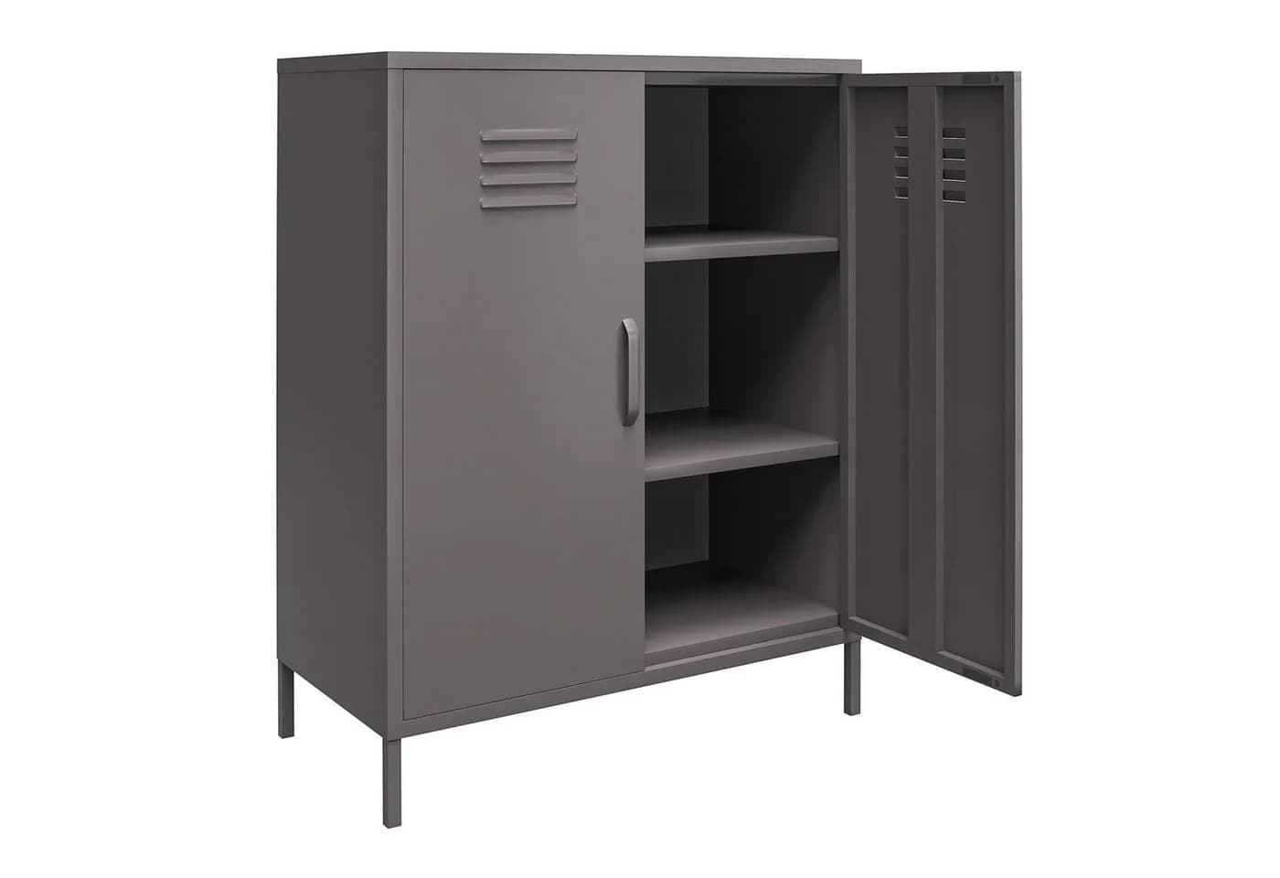 loft24 Mehrzweckschrank Bradford Grau Metall 2 Türen - Bild 4