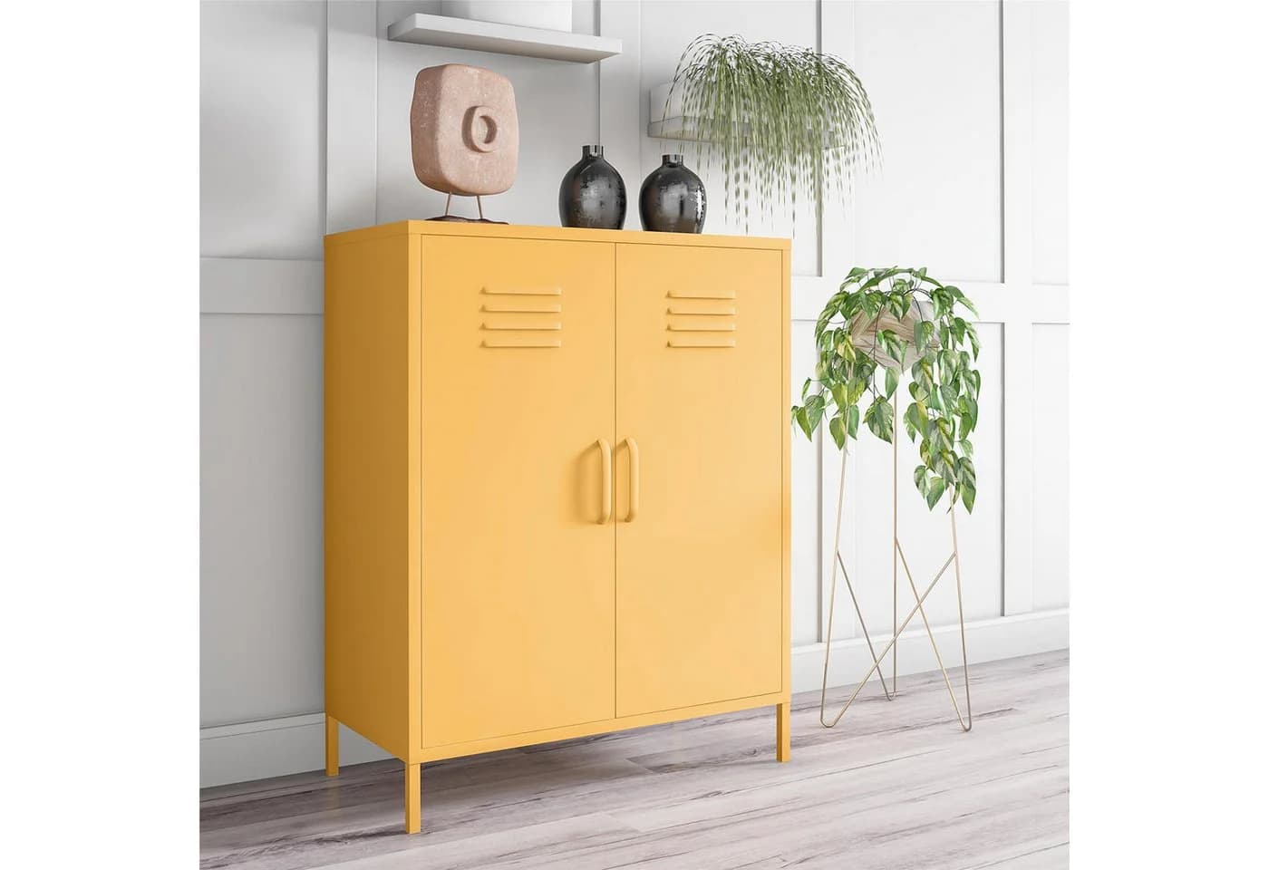 loft24 Mehrzweckschrank Cache Spind Schrank 2 Türen Metall Hellblau - Bild 2