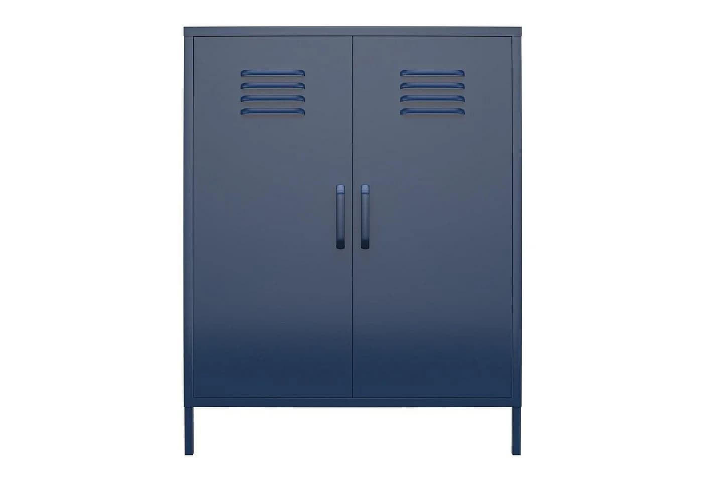 loft24 Mehrzweckschrank Bradford Spind Schrank aus Metall, 2 Türen Blau