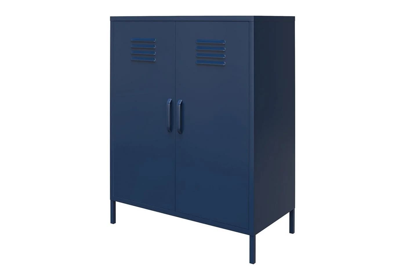 loft24 Mehrzweckschrank Bradford Spind Schrank aus Metall, 2 Türen Blau - Bild 3