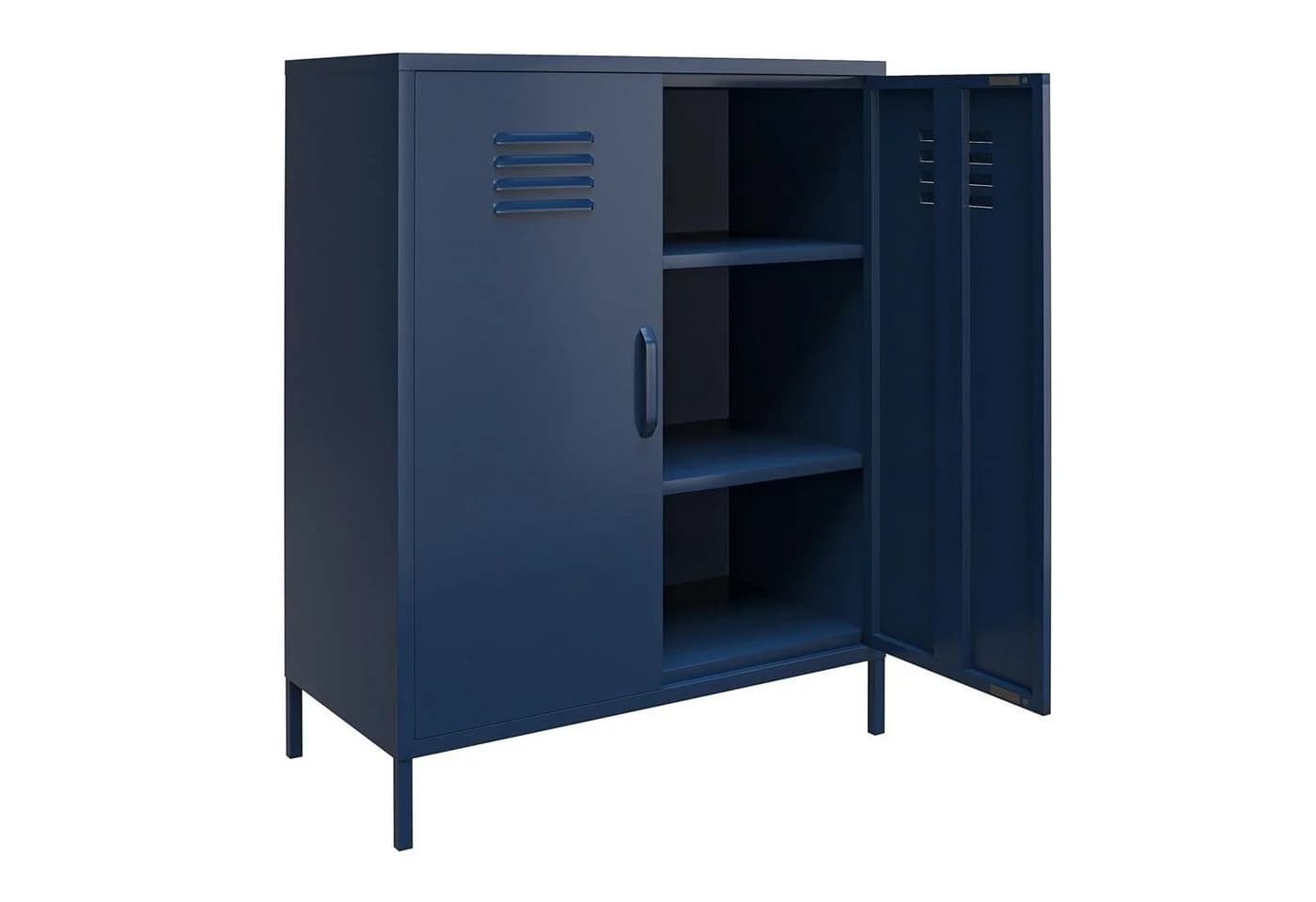 loft24 Mehrzweckschrank Bradford Spind Schrank aus Metall, 2 Türen Blau - Bild 4