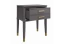 loft24 Beistelltisch Westerleigh Grau mit Schublade und Gold-Akzenten Bild 3