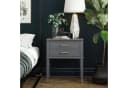loft24 Beistelltisch Westerleigh Grau mit Schublade und Gold-Akzenten Bild 4