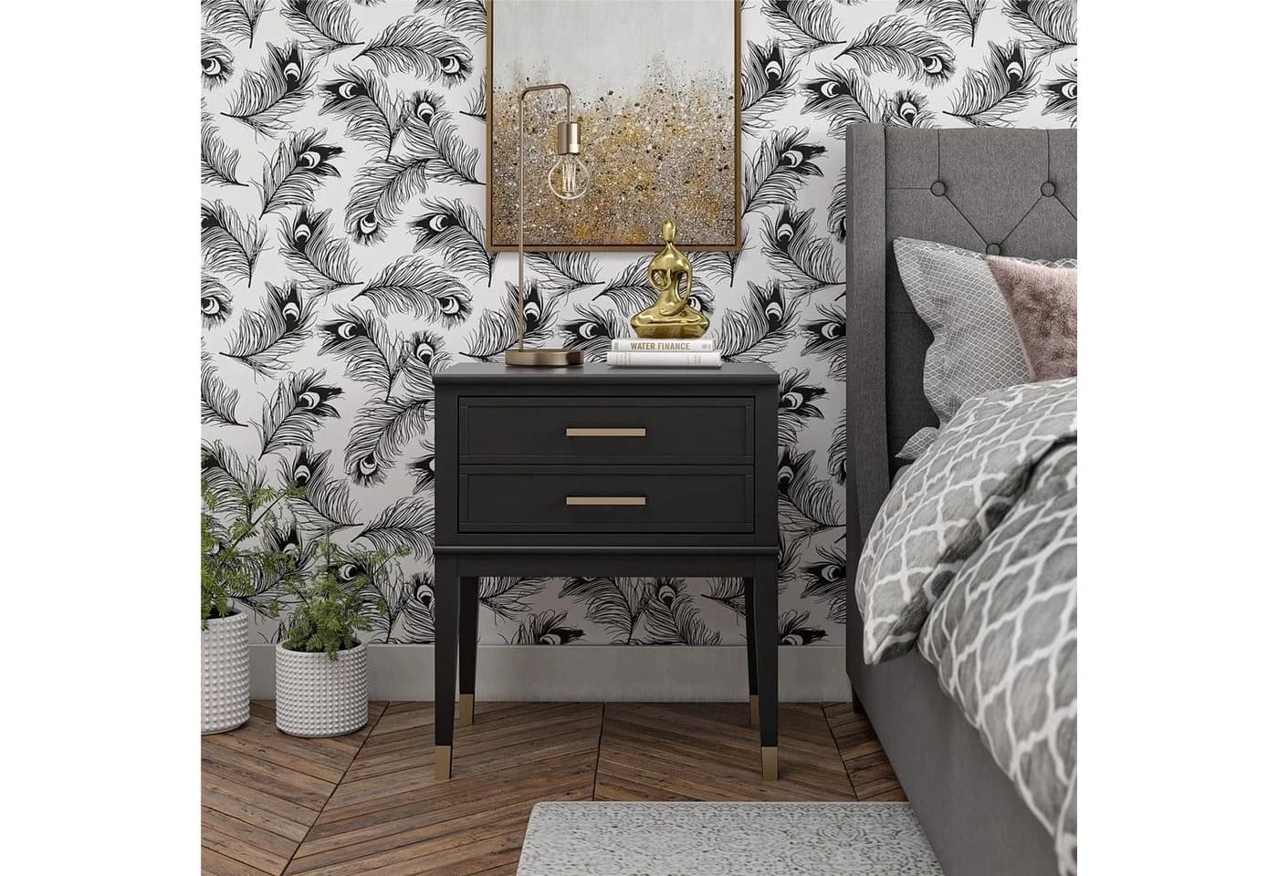 loft24 Beistelltisch Westerleigh mit Schublade Schwarz - Bild 4