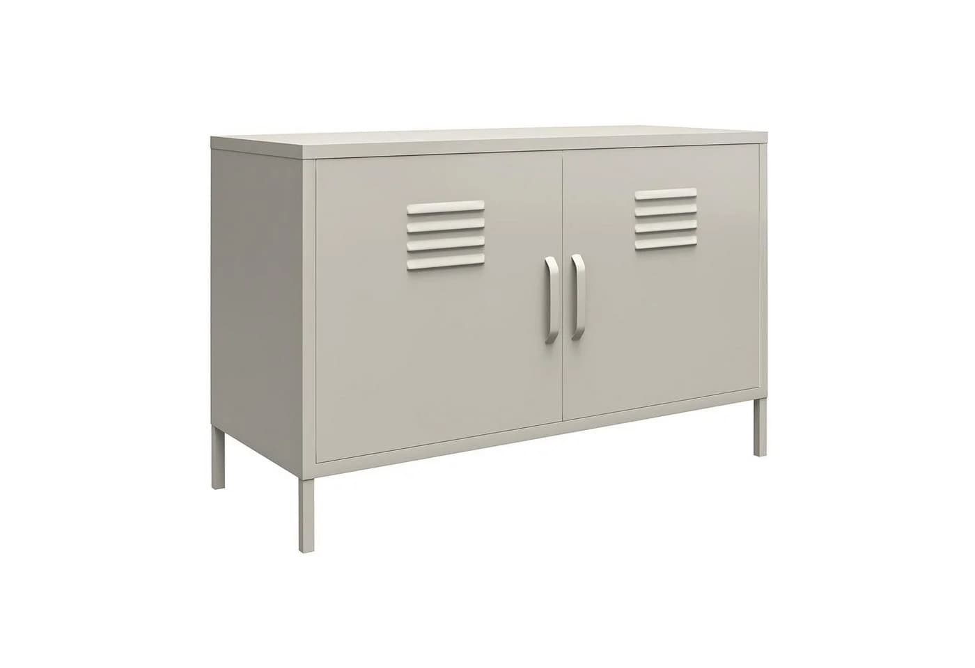 loft24 Sideboard Bradford Metall-Spind 2 Türen Grau Modern - Bild 2