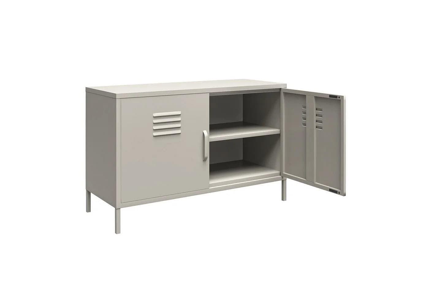 loft24 Sideboard Bradford Metall-Spind 2 Türen Grau Modern - Bild 3
