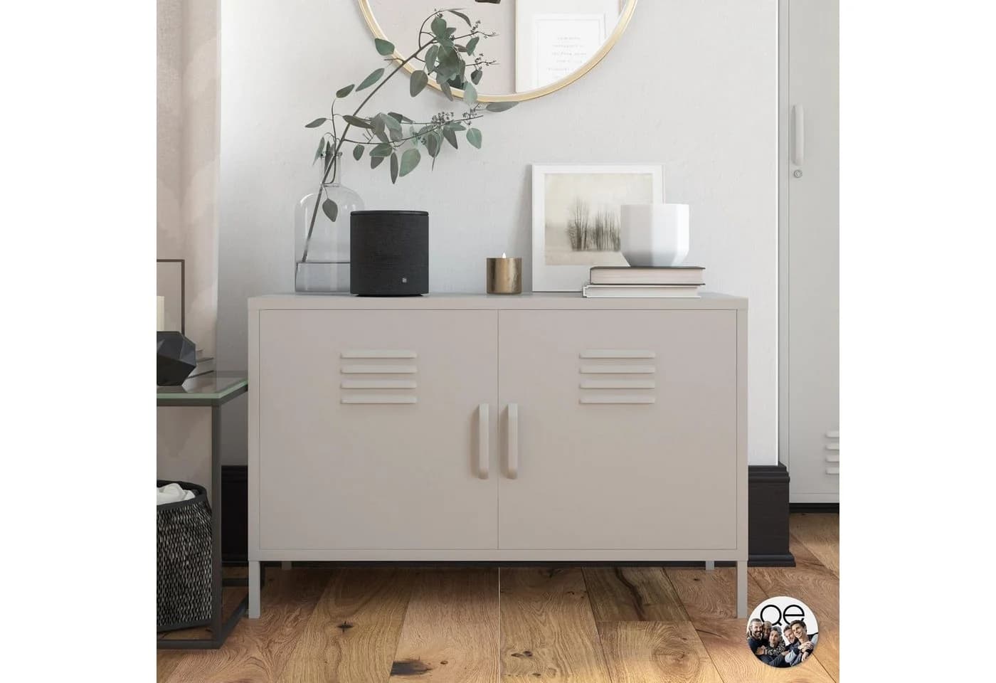 loft24 Sideboard Bradford Metall-Spind 2 Türen Grau Modern - Bild 4