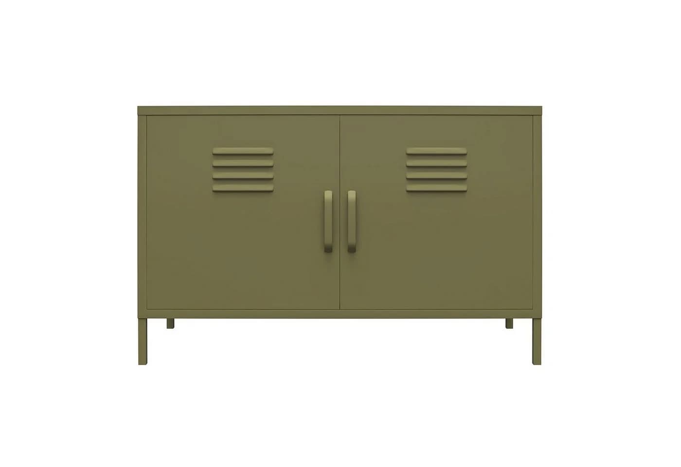 loft24 Sideboard Bradford Metall 2 Türen Olivgrün