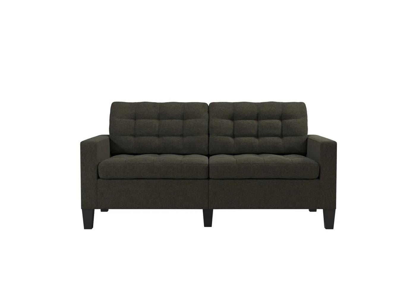 loft24 Sofa Bowie 3-Sitzer Couch grau mit Tufting - Bild 2