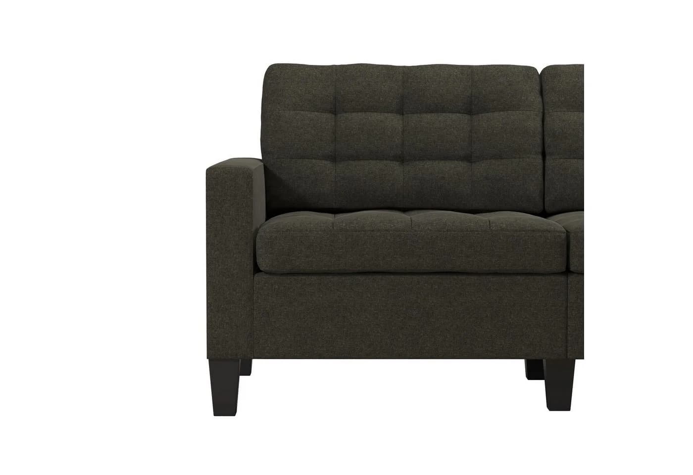 loft24 Sofa Bowie 3-Sitzer Couch grau mit Tufting - Bild 4