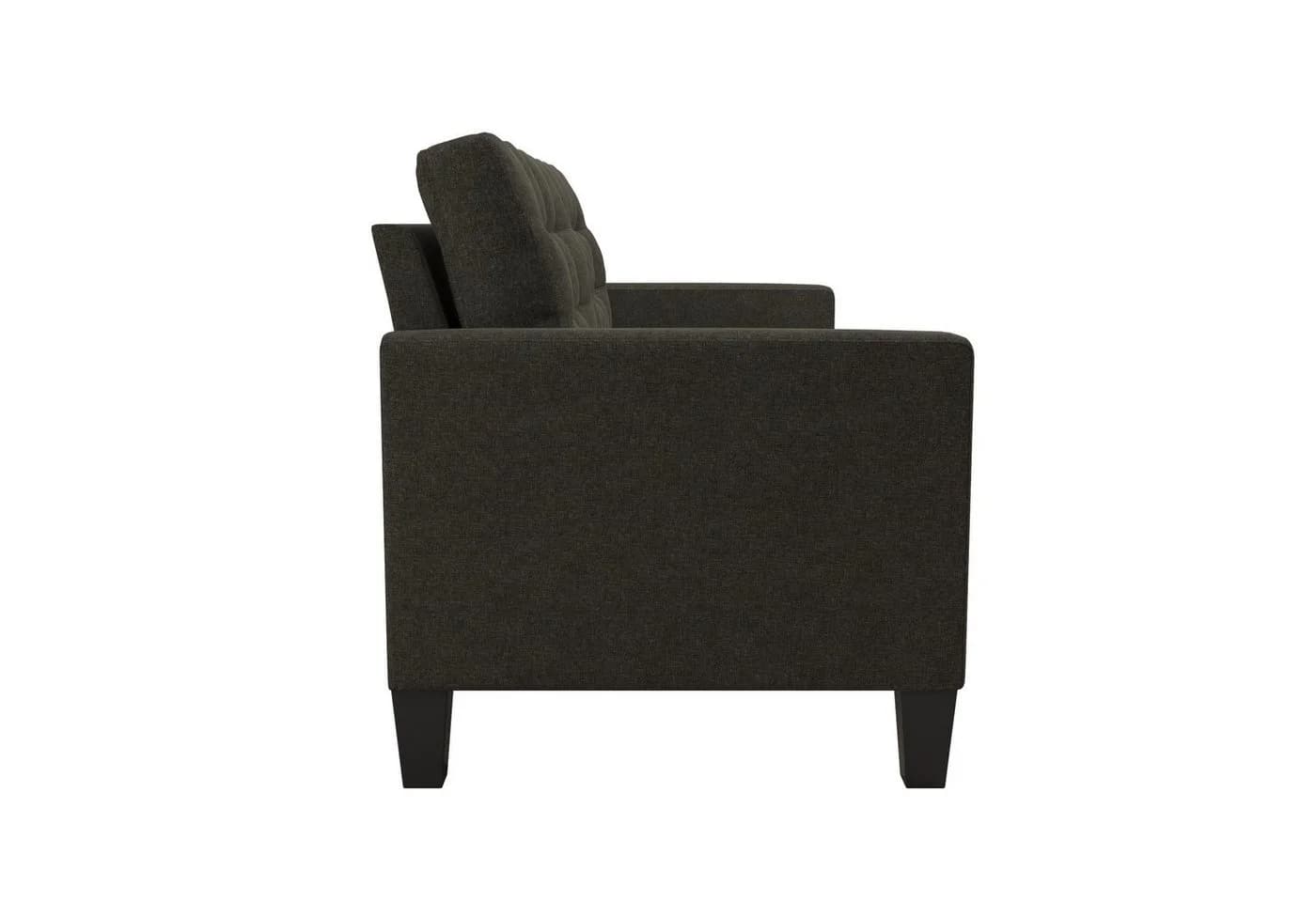 loft24 Sofa Bowie 3-Sitzer Couch grau mit Tufting - Bild 5