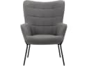 loft24 Loungesessel Bruce Grau Samt Metallgestell Bild 1