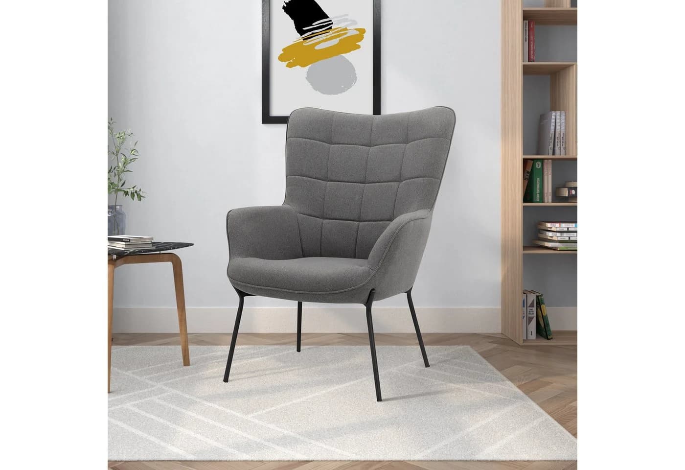 loft24 Loungesessel Bruce Grau Samt Metallgestell - Bild 2