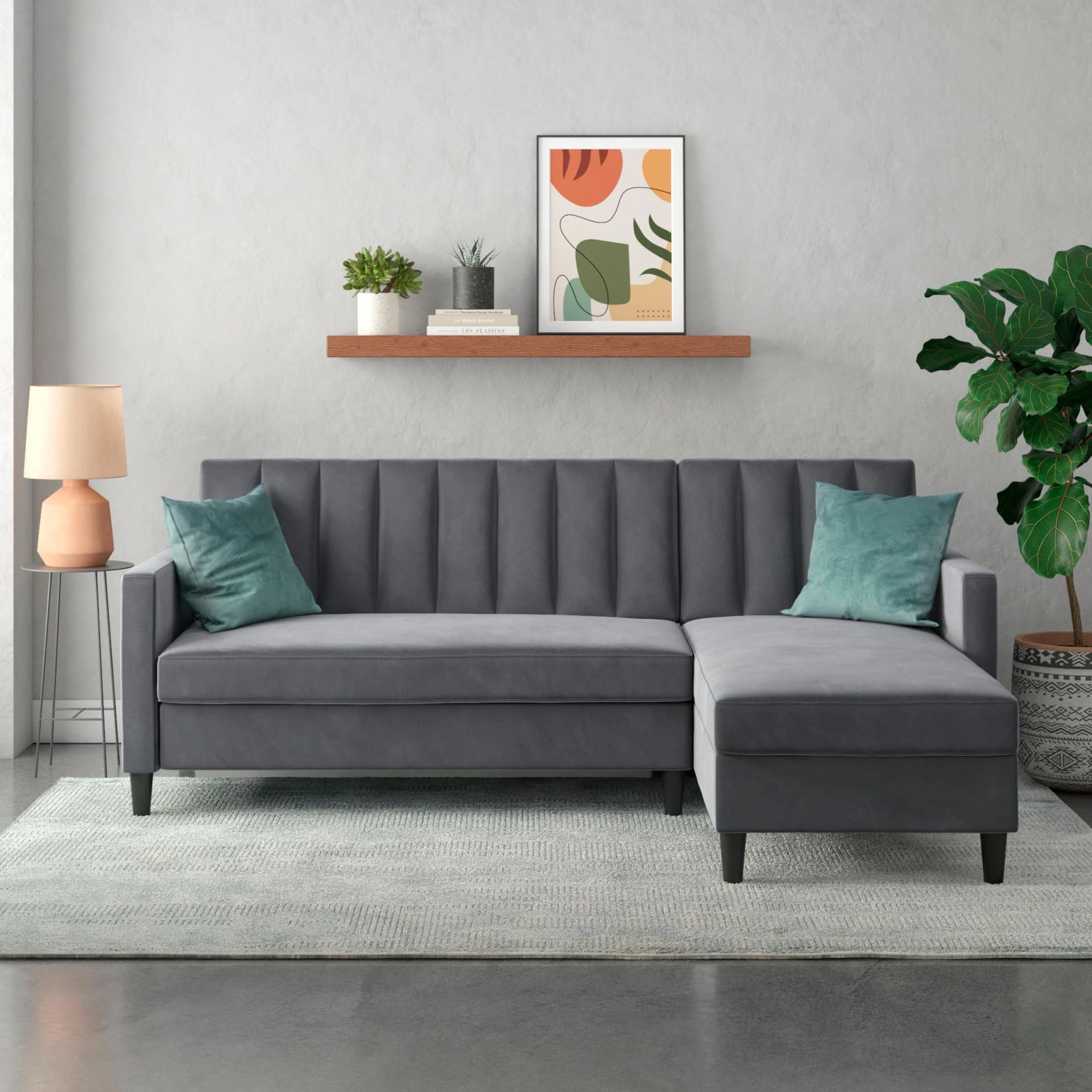 DOREL HOME Ecksofa Celine L-Form Anthrazit mit Bett-Funktion