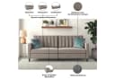 DOREL HOME Celine 3-Sitzer Sofa Taupe Samtvelours Verstellbar Bild 3