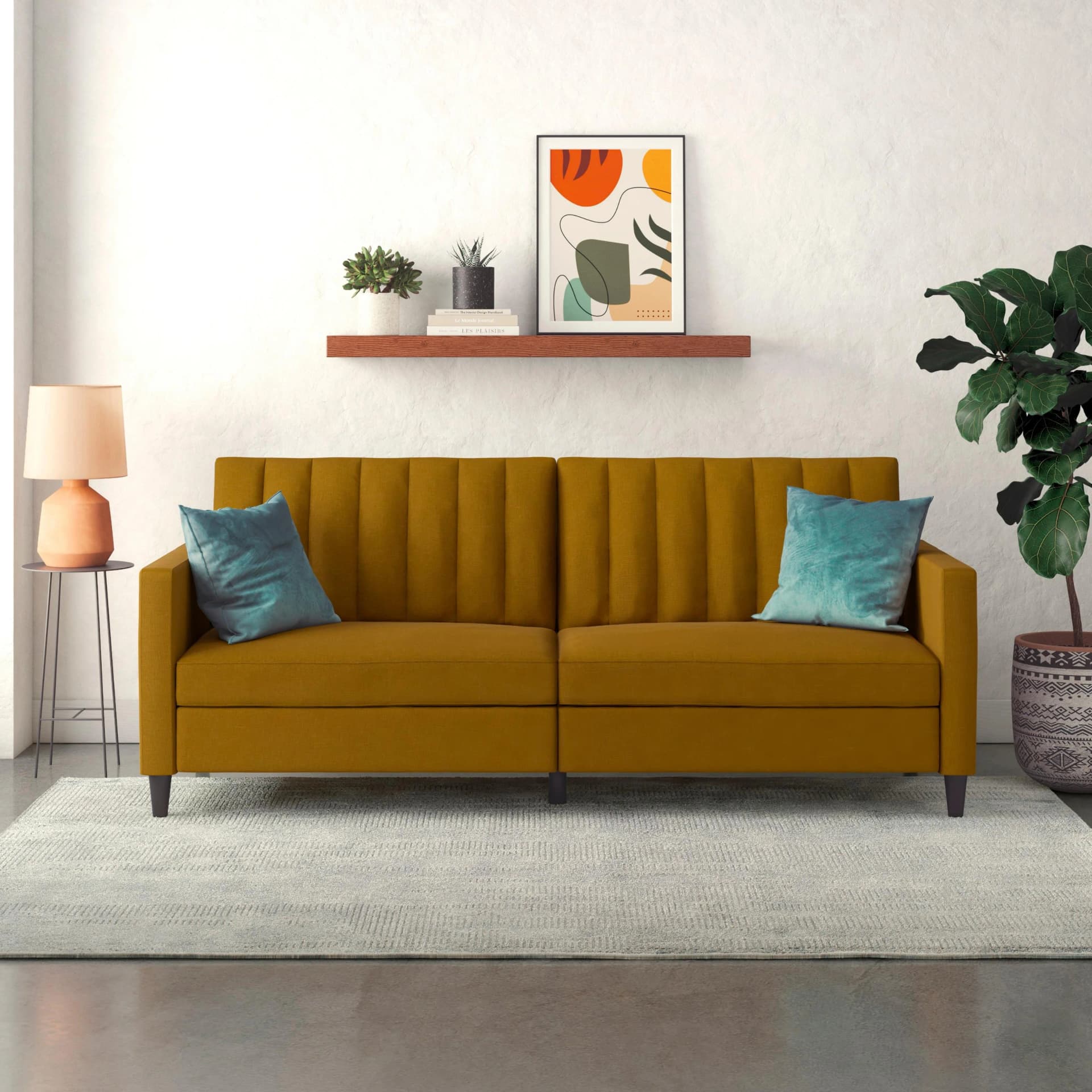 DOREL HOME Celine 3-Sitzer Sofa Curry Polyester Verstellbar