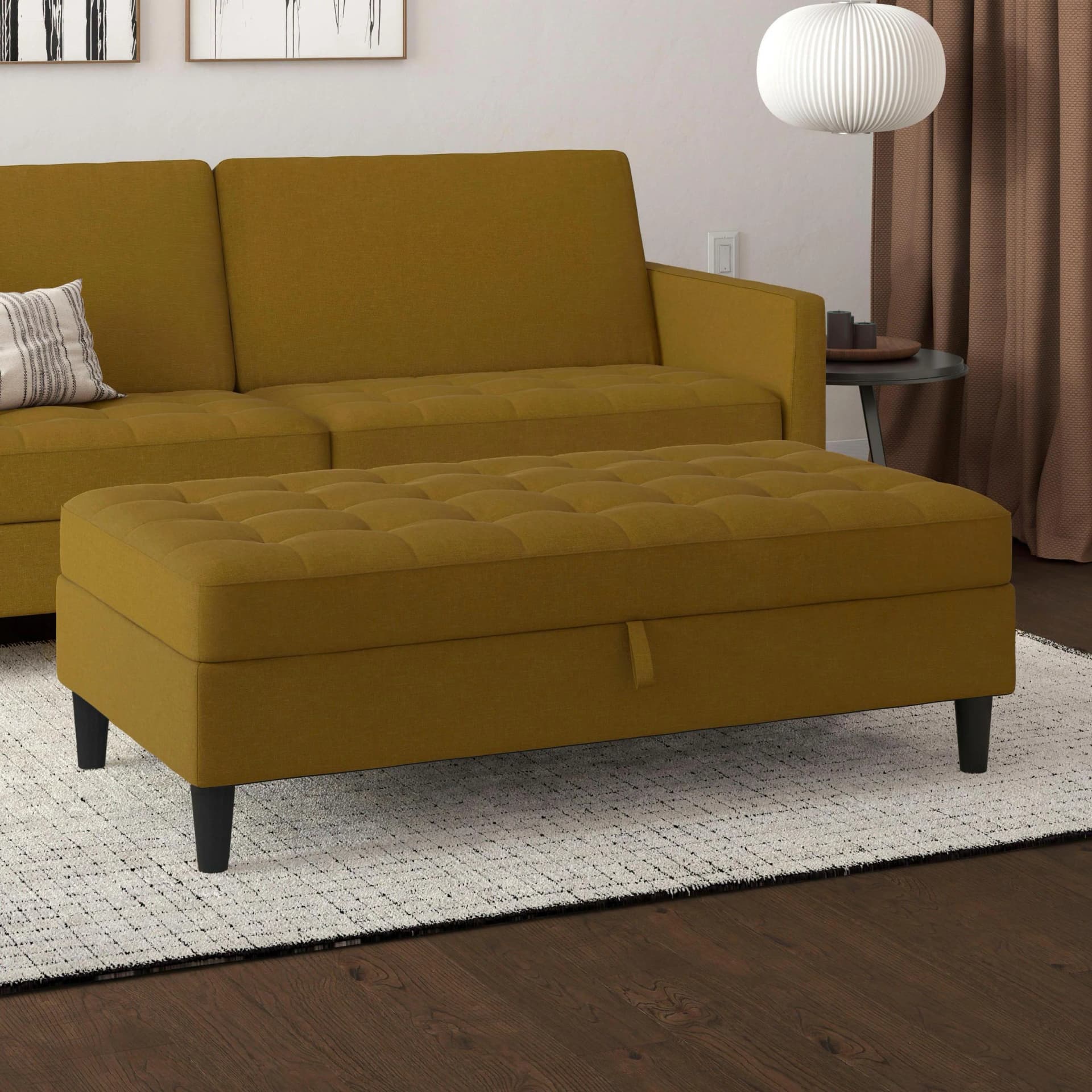 DOREL HOME Stauraumhocker Presley Curry Polsterhocker mit Stauraum